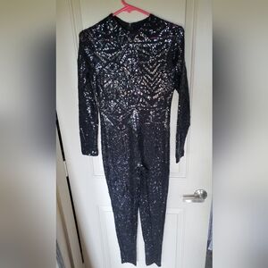 Black sequin jumpsuit
